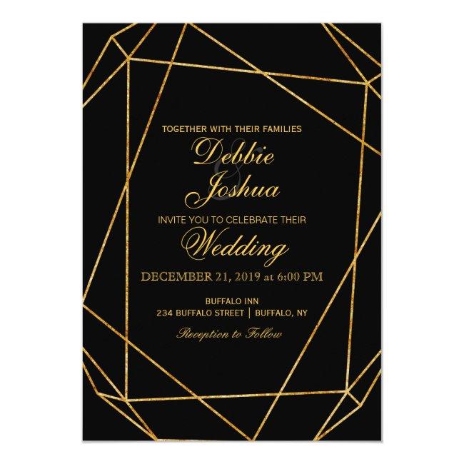 Modern Elegant Black & Gold Wedding
