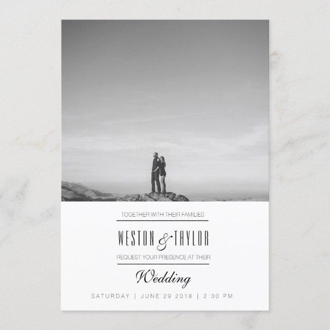 Modern & Minimal Wedding Photo Invite