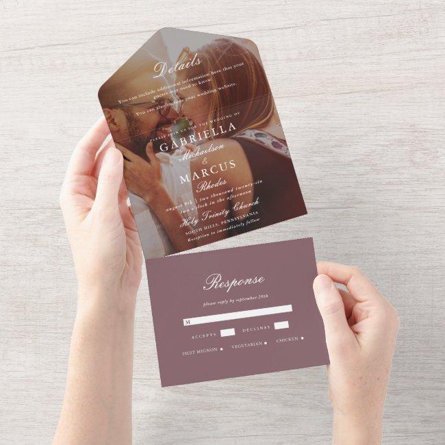 Modern Muted Plum Photo Wedding All In One
