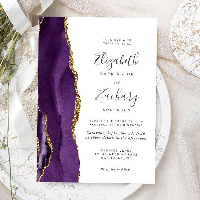 Modern Purple Gold Agate Wedding