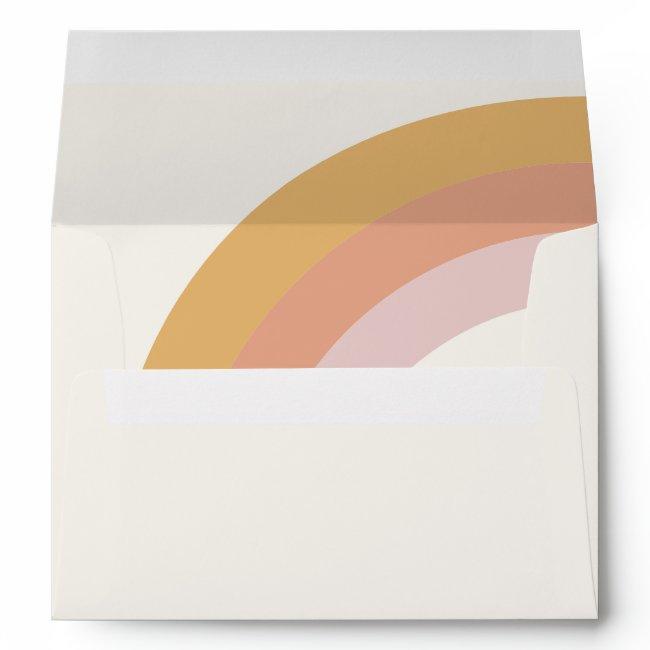 Modern Retro 70's Rainbow | Wedding  Envelope