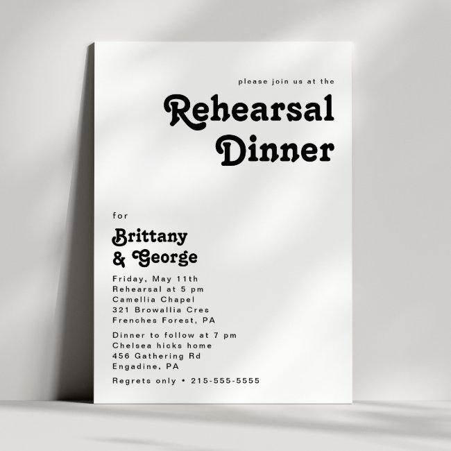 Modern Retro Lettering Rehearsal Dinner