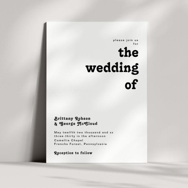 Modern Retro Lettering The Wedding Of