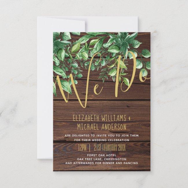 Modern Rustic Greenery Invites With Envelopes