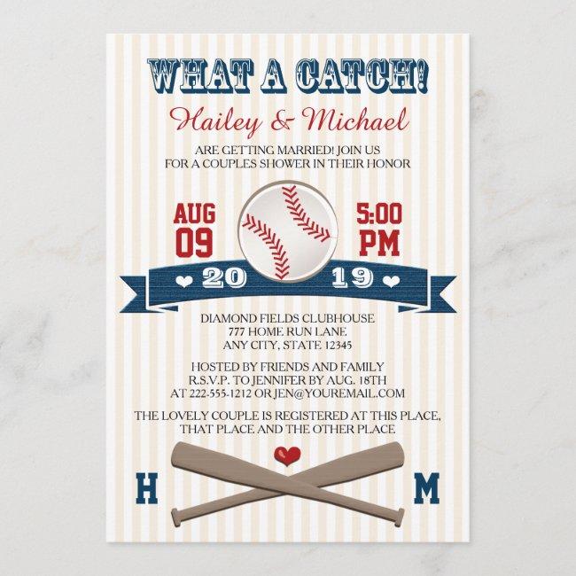 Monogrammed Baseball Couples Wedding Shower