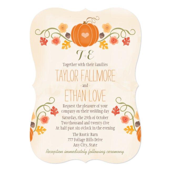 Monogrammed Fall Pumpkin Wedding
