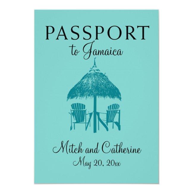 Montego Bay Jamaica Wedding Passport - Teal