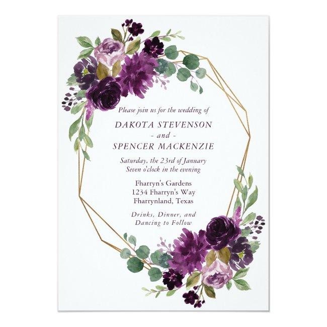 Moody Passion | Dramatic Purple Floral Gold Frame