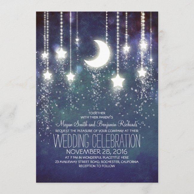 Moon Stars & String Lights Vintage Wedding