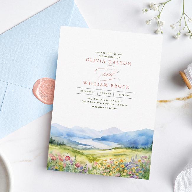 Mountains And Wildflowers Landscape Wedding