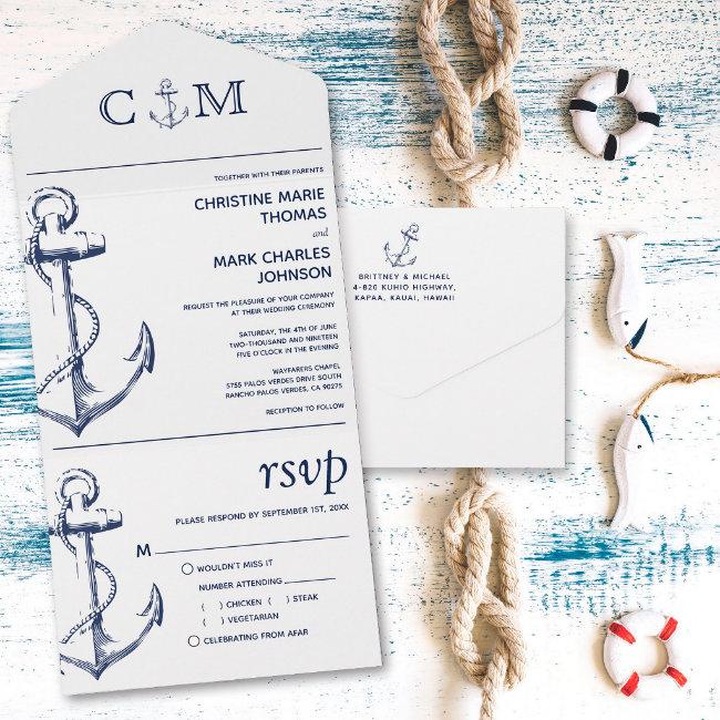 Nautical Anchor White Wedding All In One