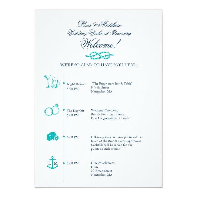 Nautical Wedding Reception Itinerary Timeline