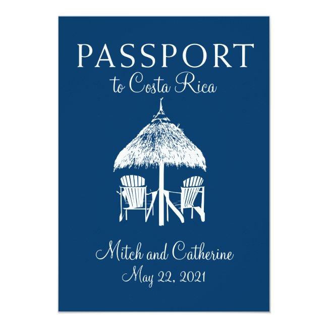 Navy Blue Costa Rica Passport Wedding