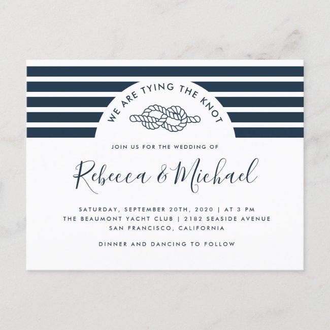 Navy Blue Nautical Tying The Knot Wedding  Post
