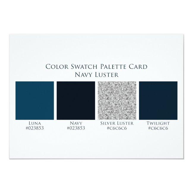 Navy Luster Blue Wedding Color Swatch Palette