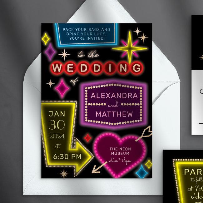 Neon Marquee Signs Las Vegas Wedding