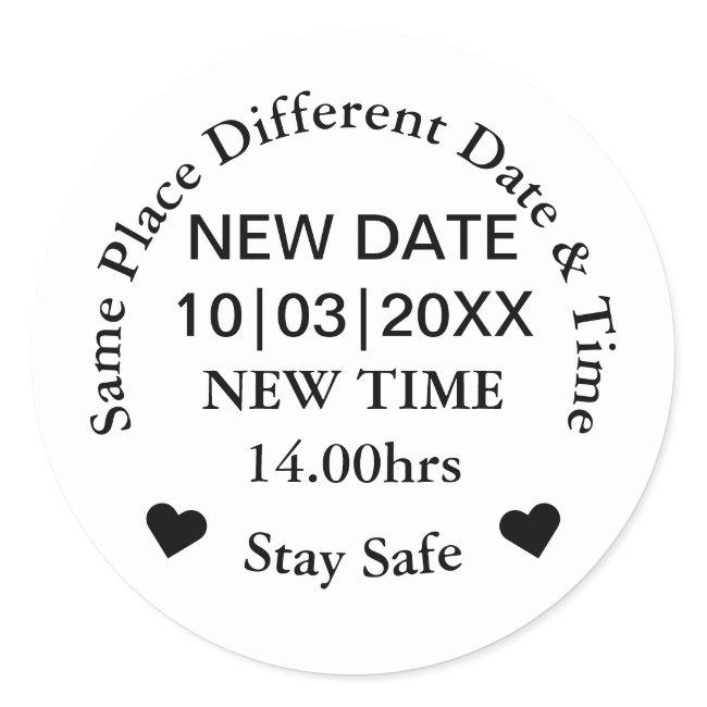 New Wedding Date Simple Classic Round Sticker