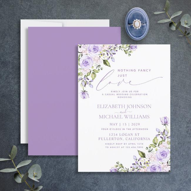 Nothing Fancy Just Love Lilac Lavender Wedding