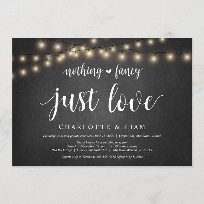 Nothing Fancy, Just Love, String Light, Elopement