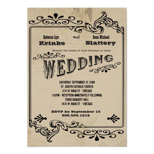 Old West Inspired Customizable Wedding Invite