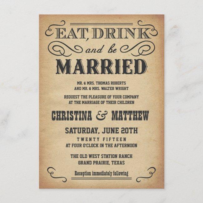 Old West Poster Style Rustic Wedding