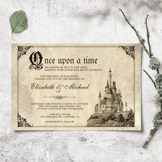 Once Upon A Time Fairy Tale Castle Wedding Invite