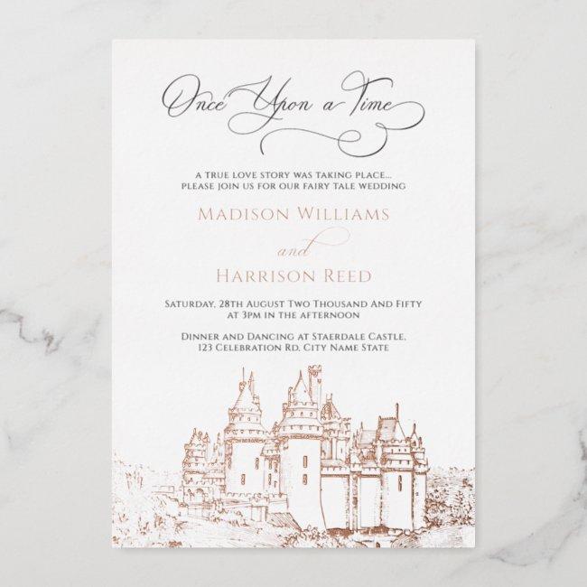 Once Upon A Time Fairy Tale Wedding Rose Gold Foil