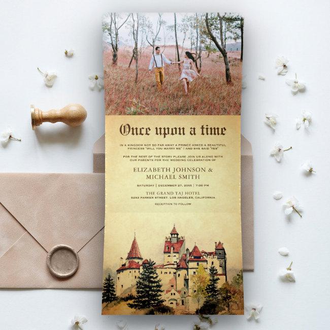 Once Upon A Time Fairytale Castle Wedding Photo Tri-fold