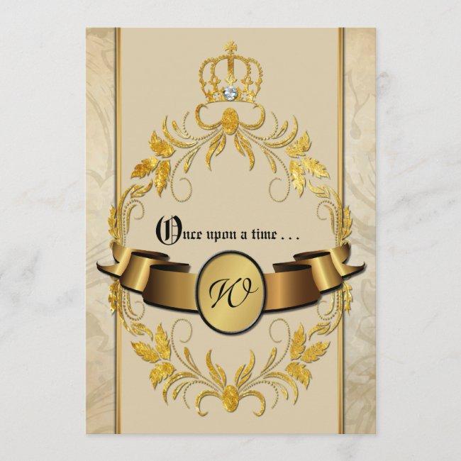 Once Upon A Time Monogram Fantasy Wedding Invite