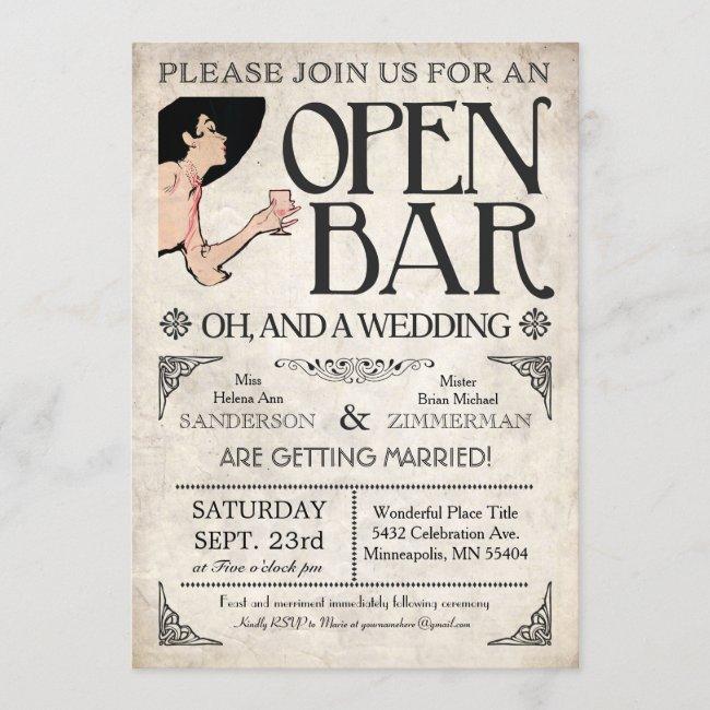 Open Bar And A Wedding