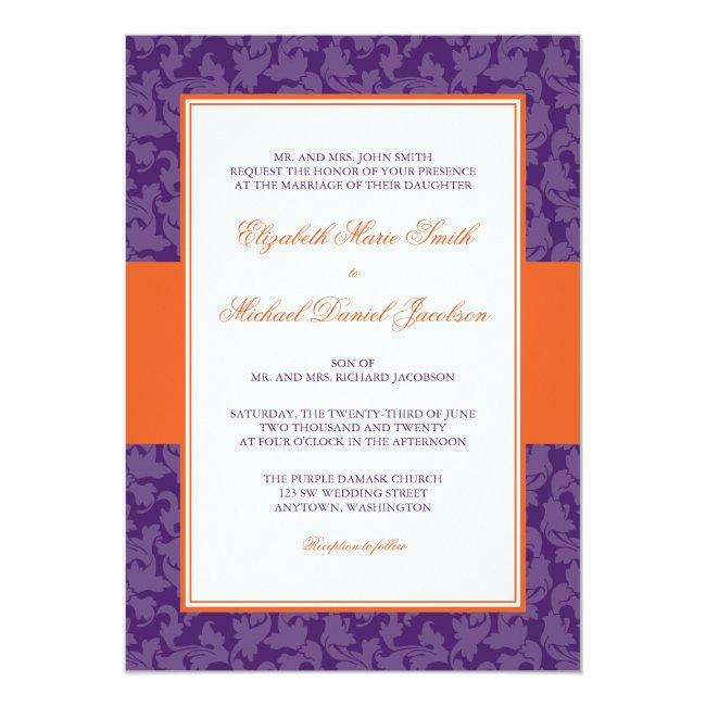 Orange And Purple Damask Swirl Wedding