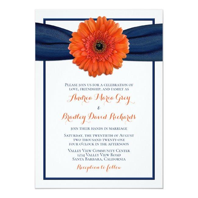 Orange Gerbera Daisy Navy Wedding