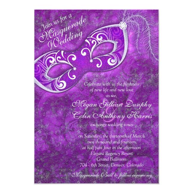 Ornate Purple Silver Masquerade Ball Wedding
