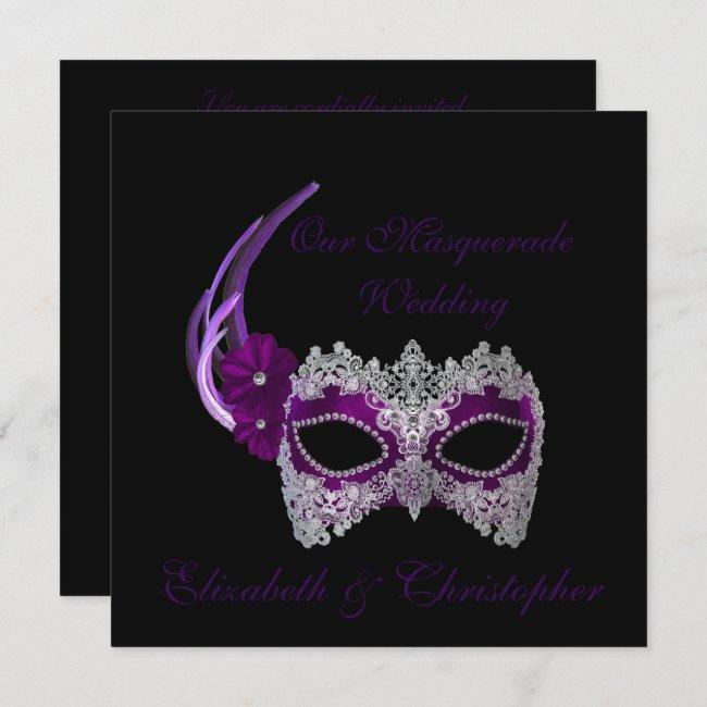 "our Masquerade Wedding" - Royal Purple Mask [b]