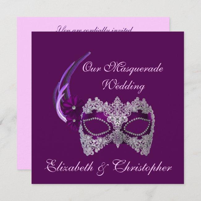 "our Masquerade Wedding" - Royal Purple Mask [b]