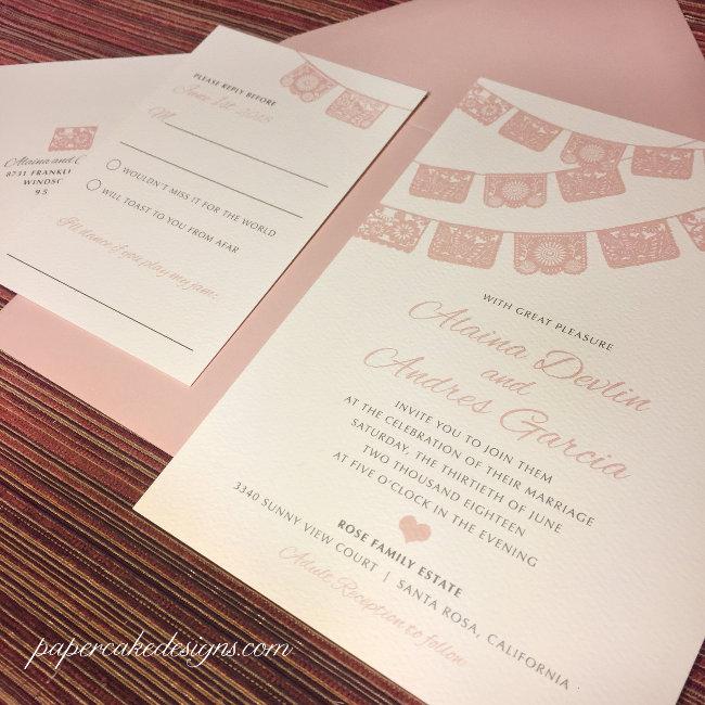 Papel Picado Multi-color Wedding Invite