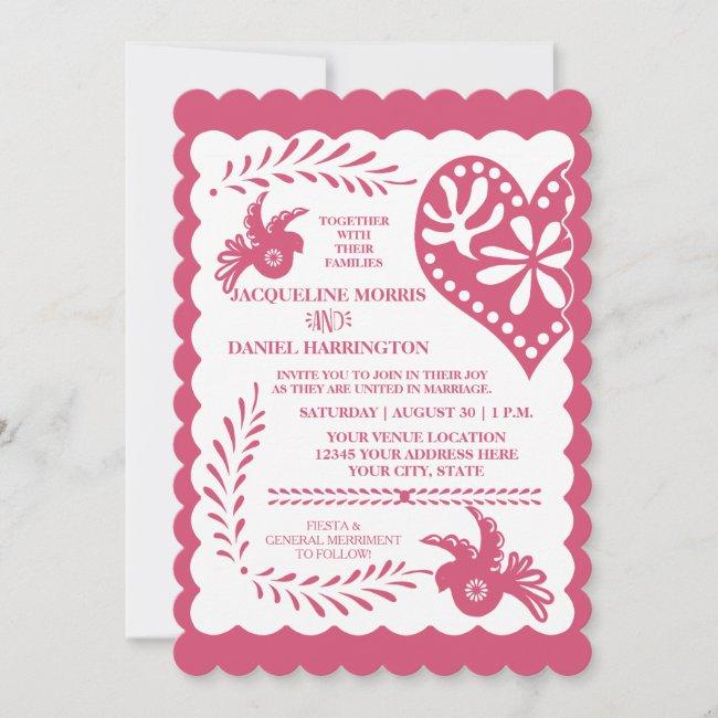 Papel Picado Pink Aqua Fiesta Wedding Banner