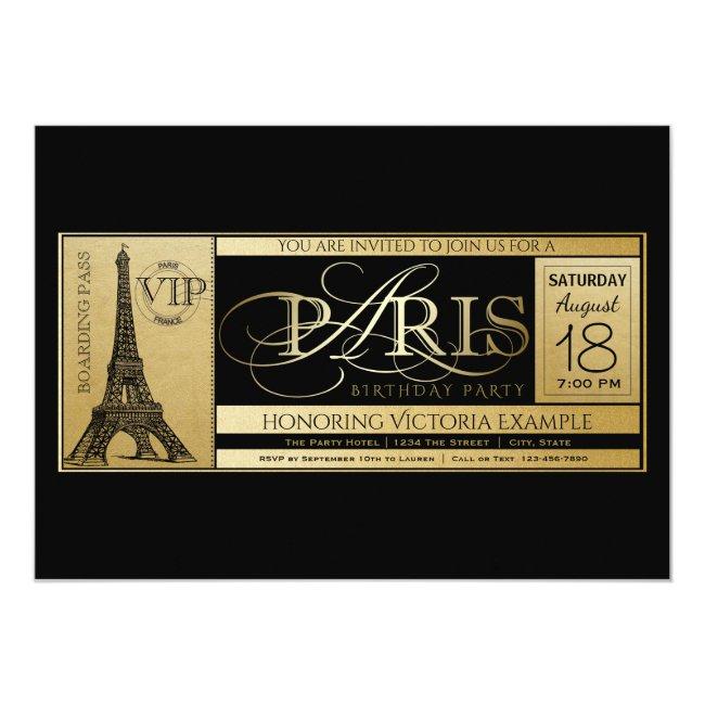 Paris Birthday Party  Ticket