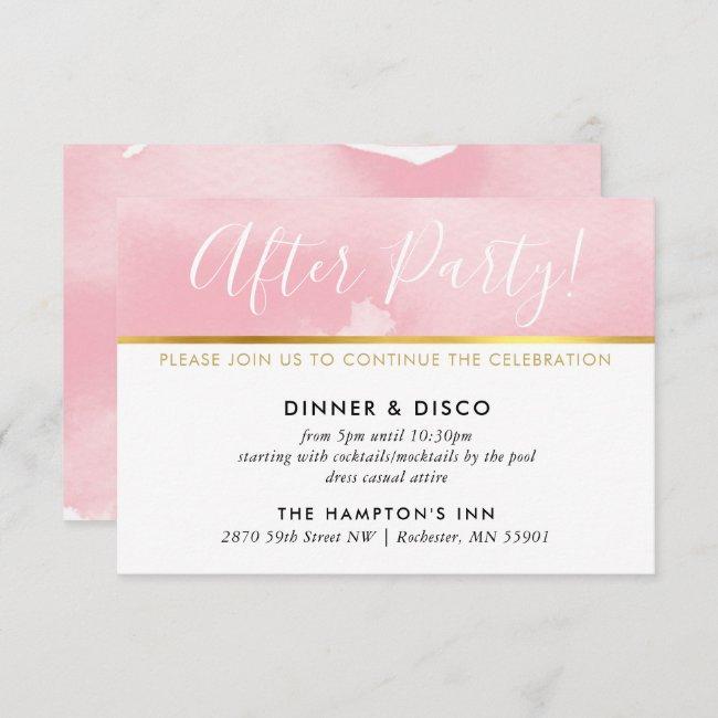 Party Celebration  Gold Pretty Pink Watercolor