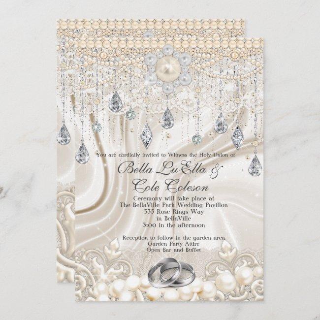 Pearls Lace And Bling Wedding