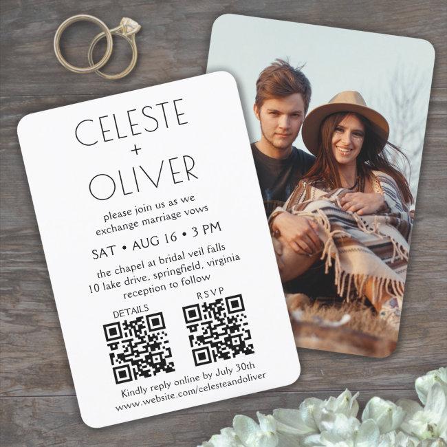 Petite Chic Deco All-in-one Qr Codes Photo Wedding