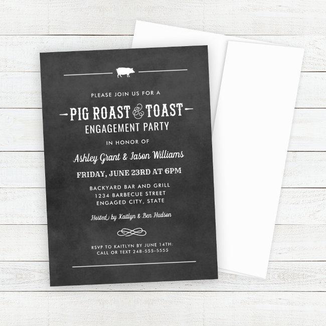 Pig Roast And Toast Chalkboard Wedding Engagement