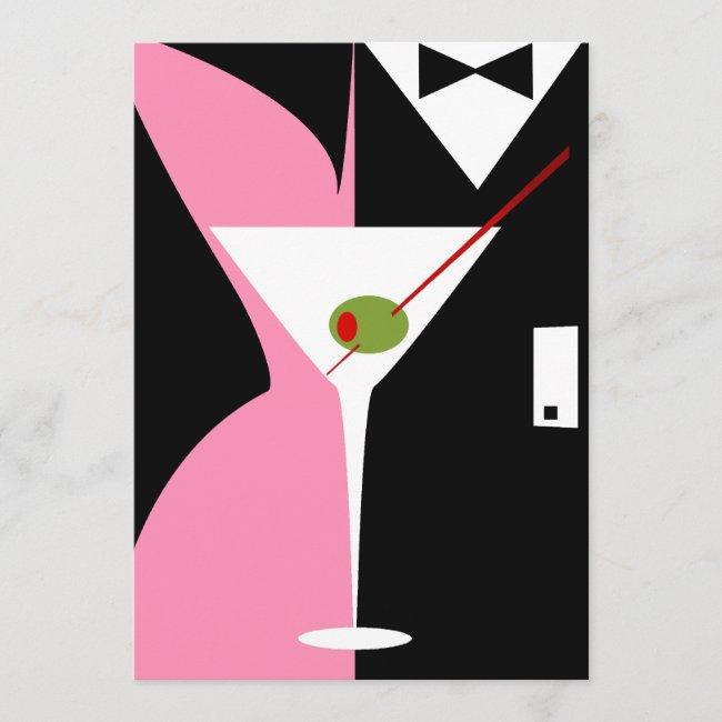 Pink And Black Classy Martini Cocktail