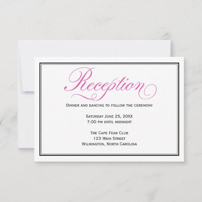Pink Calligraphy Script Wedding Reception