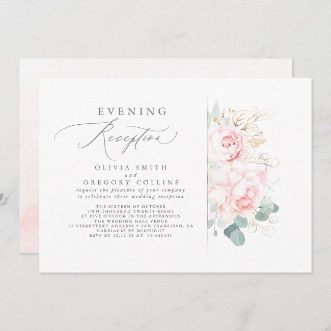 Pink Flowers Greenery Elegant Evening Reception