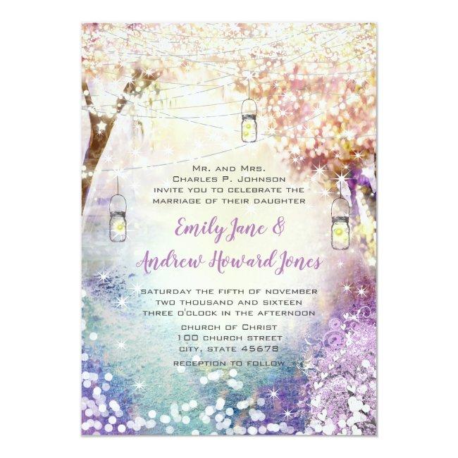 Pink Purple Blue Fairy Lights Boho Forest Wedding