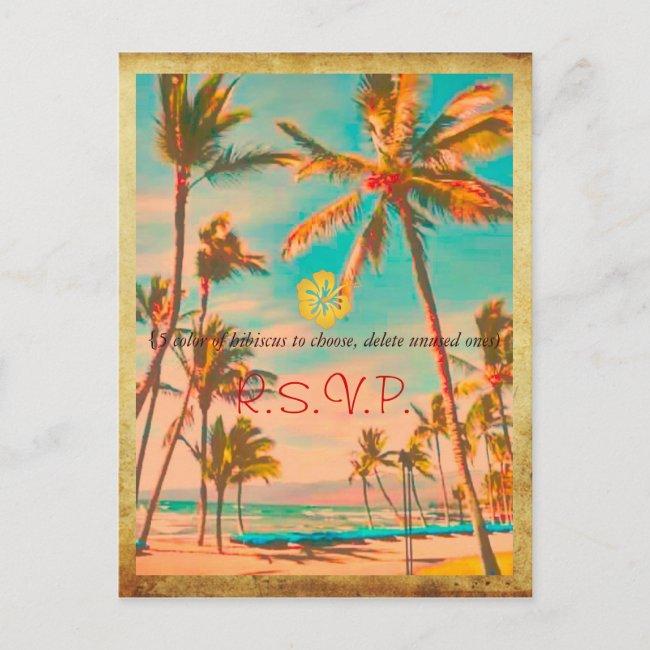 Pixdezines Vintage Hawaiian Beach/teal  Post