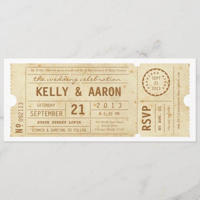 Playbill Vintage Theater Ticket Wedding