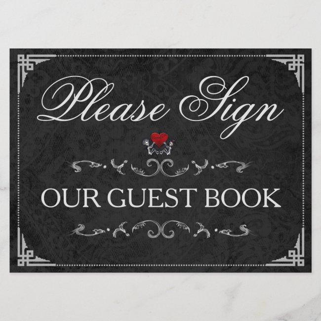 Please Sign Our Guestbook Halloween Skeletons Sign