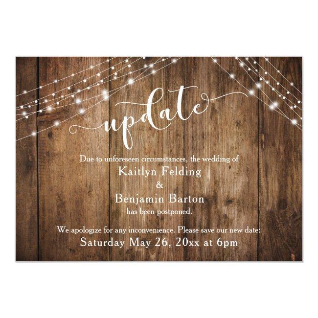 Postponed Wedding Update, Rustic Wood & Lights